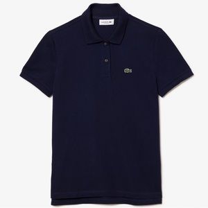 Women's Regular Fit Soft Cotton Petit Piqué Polo in Navy Blue size 42
